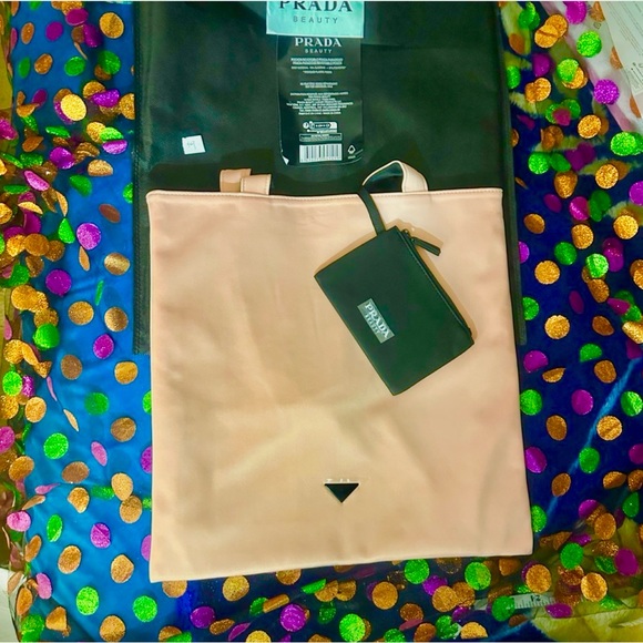 Prada Reversible Tote Bag with Black Pouch Novelty GWP